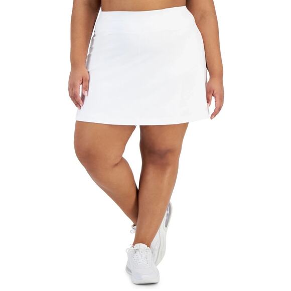 ID Ideology Women Plus Size Fit Athletic Active Skort Solid White Choose Your Sz - Picture 1 of 9